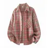 Camisa a Cuadros Holgada Talla Grande Estilo Hong Kong Nuevo Primavera y Otoño con Cuello de Solapa, Manga Larga Moda Masculina Holgada Casual Chaqueta
