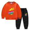 Nova coleção primavera e outono 2023 roupas infantis transfronteiriças suéter infantil calça conjunto de duas peças comércio exterior bebê algodão manga longa terno