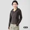 Jaqueta de yoga lulu primavera outono top de yoga para corrida ao ar livre roupas de fitness com capuz caimento justo jaqueta esportiva feminina