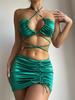 2022 AliExpress Europeu e Americano Comércio Exterior Feminino Separado Roupa de Banho Sexy Renda Brilho Três Peças Biquíni 1119GZ
