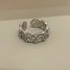 Anillo Buchy Estilo Pesado Artesanal de Plata Hueco Cepillado para Mujeres, Ajustable, Apilable, Anillo Índice con Piedra Imitación Ojo de Tigre