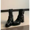 Nuevas botas ajustadas de tacón grueso 2026, botines retro franceses de tacón alto para mujer, colección de otoño, botas Martin de suela gruesa que son cómodas de llevar