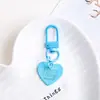 Color Caramelo DIY Metal Pintura Horneada Corazón Llavero Colorido Lindo Fresco Melocotón Corazón Colgante Accesorios Mayoreo