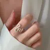 Anillo Minimalista Irregular con Patrón de Giro de Personalidad Ondulado Ajustable Versátil Nuevo Estilo de Nicho para Mujer Anillo de Dedo de Diseño para Mujer Abierto