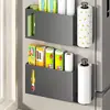 Caja de Almacenamiento para Puerta de Gabinete de Cocina, Montaje en Pared, Sin Taladro, Portarrollos de Plástico Film y Papel de Cocina para Interior de Gabinete, Estante de Almacenamiento Varios al por Mayor