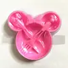 Plato de vajilla de dibujos animados muñeca de niños gorditos accesorios de muñeca juguetes de casa de muñecas utensilios de cocina Cuchara Tenedor 24.8g