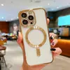 Capa para Celular iPhone Apple 16 com Padrão de CD, Galvanizada em TPU, Carregamento Sem Fio, Magnética Magsafe, 17 Promax