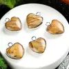 Piedra Natural Amatista Lapislázuli Lapislázuli 15 mm Colgante Borde de Amor Collar de Bricolaje Pendientes Accesorios de Joyería en Forma de Corazón