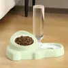 Bebedouro e Comedouro Automático 2 em 1 para Pets com Garrafa Plástica e Tigelas Removíveis de Aço Inoxidável Suprimentos para Pets