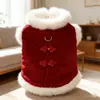 Roupas de Ano Novo Estilo Chinês para Cachorros, Colete Quente de Duas Pernas, Roupa para Pet Gato e Cachorro Pequeno Traje Tang de Ano Novo