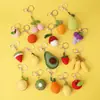 Llavero de Lana Tejido a Mano Fruta Uva Caqui Aguacate Colgante de Bolso Joyería Regalo