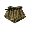 Shorts de Moda para Mujer YPFF Estilo Europeo y Americano Talla Pequeña Pantalones Rectos Dobladillos Tendencia Callejera Vaqueros Lavados de Cintura Alta