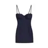 Vestido Tubinho Sexy Puro Estilo Slim-Fit para Mulheres, Vestido Slip Bodycon Sexy de Nicho com Sutiã Embutido e Alças