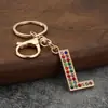 Chaveiro Amazon Cross-Border Cor Nova Diamante 26 Letras Moda e Requintado Pingente de Bolsa Letra Inglês