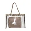 Bolso de mano transparente de gel de gran capacidad de moda de este año para mujer Bolso de compras versátil y elegante Bolso de hombro personalizable