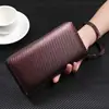 Nova Carteira Masculina 2025 com Padrão de Fibra de Carbono Longa Grande Capacidade Clutch de Negócios Porta-Moedas com Zíper