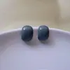 Aretes de Botón de Frijol con Esmalte Goteante Púrpura Qi Donglai~Sensación de Alta Gama, Lujo Ligero Elegante, Moda de Nicho, Aretes Retro Franceses Simples