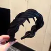 Diadema con Diseño de Corona Alta para Hacer que el Rostro Parezca Más Pequeño, Lujo Ligero, Antideslizante, Tejido, Patrón de Cuadros y Lunares, Sensación de Alta Gama para Adultos y Mujeres Jóvenes