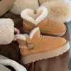 Botas de Nieve de Suela Gruesa para Mujer Estilo Nuevo Invierno Forradas de Piel Botines Cortos Antideslizantes Cálidos Acolchados Zapatos de Algodón