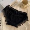 Ropa interior dulce Pure Desire para mujer, bragas de cintura baja con encaje de algodón puro, sexy, con lazo y entrepierna hueca de algodón puro.