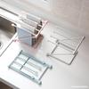 Suporte Dobrável Vertical para Pano de Prato de Mesa Cozinha Suporte para Toalha de Lavar Louça Sem Perfuração Suporte de Bancada para Copo de Água Suporte de Armazenamento