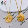 Livrinho Vermelho Mesmo Estilo Ouro Areia Retrô Colar com Pingente de Pavão Versátil Moda Feminina Pingente de Fênix Banhado a Ouro Joias Elegantes