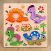 Rompecabezas 3D Estéreo de Pesca Rompecabezas Infantil 4-6 Educación Temprana Cognición Animal Tráfico Forma Emparejamiento Juguetes de Madera