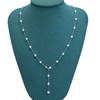G18K cadena o densa de oro grueso perla de agua dulce 3-4 mm redonda luz fuerte casi impecable colgante de collar de perlas pequeñas multi-uso