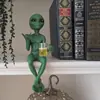 Estátua de Resina em Estoque Transfronteiriça Resina Alienígena Ufo Gnomo de Jardim Externo Estátua Ornamento Ornamento de Ufo