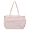Bolsa Tote de Lona Japonesa Estilo College para Mulheres, Multi-Bolsos, Grande Capacidade, Bolsa de Ombro Único, Artística, Simples, para o Dia a Dia, Estudante, Bolsa Feminina