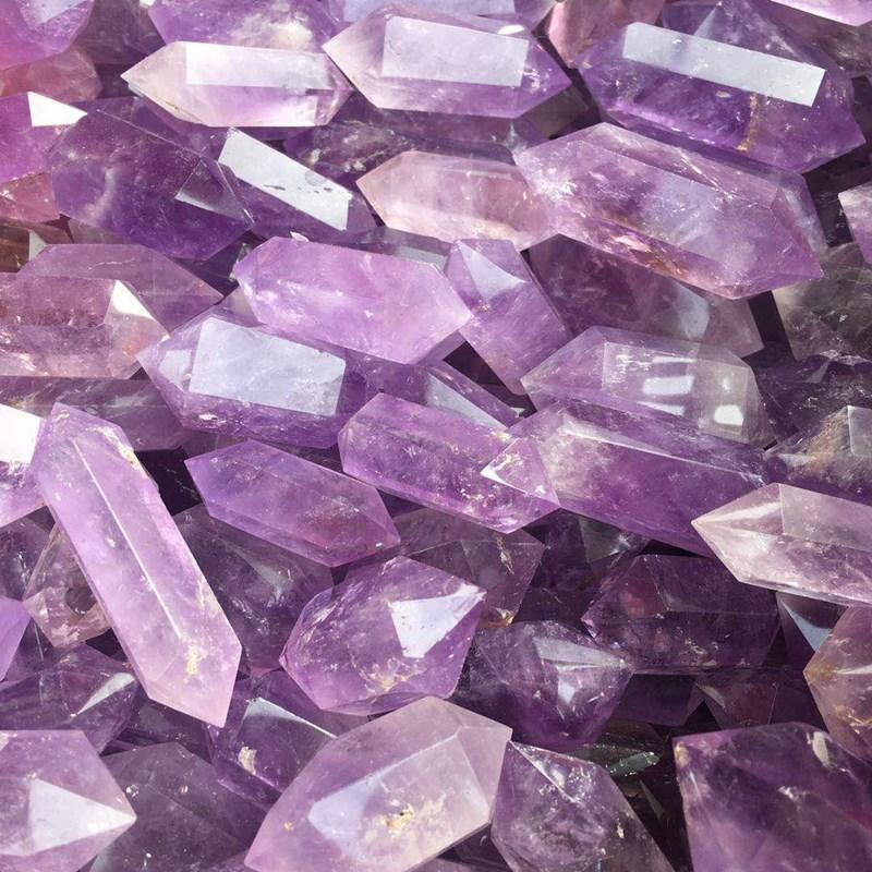Amethyst crystal wand double p