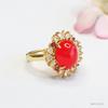 Anillo de Ágata Natural Guan Yu Anillo de Calcedonia Rojo Sangre de Paloma Joyería para Mujer Venta al por Mayor en Vivo Dropshipping S4112701L