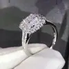 Anillo de boda clásico nuevo Sanjie para mujer con microincrustaciones de circonita, joya popular de deseos
