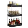 Estante de Almacenamiento de Cocina Encimera Estante para Salsas Estante de Almacenamiento para Aceite Sal Salsa y Vinagre Estante para Snacks Lavabo de Baño Plástico Multifuncional