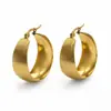 Brincos de Argola Larga com Listras Verticais em Aço Inoxidável Dourado Europeu e Americano para Mulheres Estoque para Atacado Fornecimento Direto do Fabricante Joias