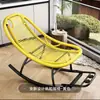 Amplia mecedora de ratán arcoíris para uso doméstico, adecuada para sala de estar y jardín, cómoda silla reclinable con respaldo