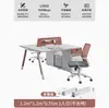 Mesa de escritório para funcionários, estação de trabalho moderna minimalista, conjunto de mesa e cadeira de escritório para 1/2/4 pessoas, mesa de computador
