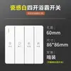 Interruptor de Calentador de Baño Tipo 86 con Calefacción y Ventilador de Cinco Posiciones y Calefacción de Luz de Cuatro Posiciones, Interruptor de Baño Universal Impermeable, Panel Cinco en Uno de 45 Posiciones