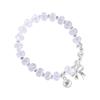 Pulsera de plata de ley 925 con lazo de cristal y bola para mujer, diseño sencillo y elegante, hecha a mano, B6065