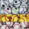 Cuentas acrílicas para pelota de béisbol de 11 mm, cuentas redondas, pelota de béisbol con cuentas, agujero recto, material hecho a mano, pulsera, accesorios para joyería DIY