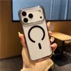 Funda Magnética de Acrílico Ice Shield para Teléfono con Ranura para Apple 17 Pro Max Naranja 16 Anticaídas 15 Transparente Acabado de Alta Gama 13