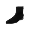 Botines Chelsea Elegantes de Piel de Vaca Lavada con Punta Fina, Aumentadores de Altura Invisibles, Otoño/Invierno 2026, Tacón Bajo, Piel Genuina, Versátiles para Mujer