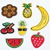 Pegatinas de tela bordadas con diseño de plátano y sandía, parches bordados con motivos de frutas, calcomanías decorativas para ropa, directo de fábrica