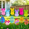 Nuevo Cartel de Jardín de Pascua de Amazon Fiesta de Pascua Huevo Conejo Decoración para Césped de Jardín