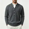 Suéter de Punto Casual Botonado Dos en Uno para Hombre, Suéter Versátil de Corte Holgado, Suéter Cálido