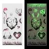 Calcomanías de Tatuaje de Halloween Transfronterizas Luminosas para la Cara Brazo Impermeables Fiesta de Carnaval Calcomanías de Maquillaje Semipermanente Venta al por Mayor