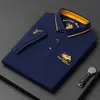Camiseta Popular de Manga Corta Transfronteriza para Hombre Verano Nuevo Producto Hombres Jóvenes y de Mediana Edad Camisa Polo de Color Sólido Bordada Camiseta Casual Tendencia