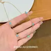 Colar de Flor com Esmalte Azul Pingado Casual e Personalizado, Design de Nicho, Elegante e Requintado, Alta Aparência, Colar Versátil e Único