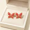 Novo Estilo Elegante Exquisito High-End Estilo INS Brincos com Óleo Gotejado Estilo Doce Série Borboleta Fresca Brincos de Pino de Aço Titânio