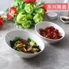 Louça de hotel cerâmica tigela oblíqua tigela de salada criativa tigela para hot pot restaurante mesa tigela formato criativo tigela de frutas branco puro